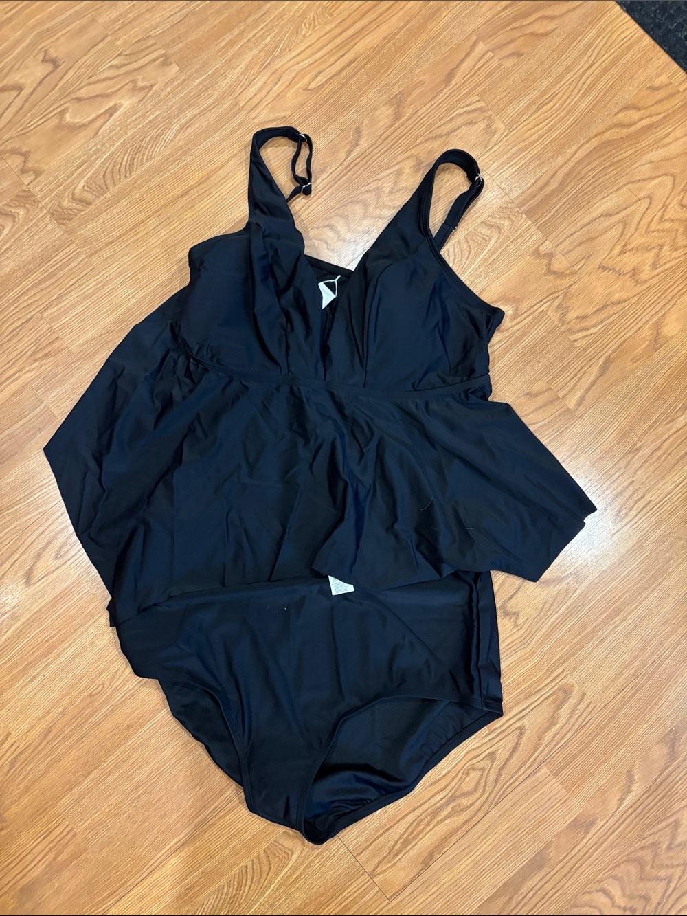Cupshe Black Flounce two -Piece Tankini